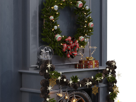 New Year Decorative Set Modelo 3D