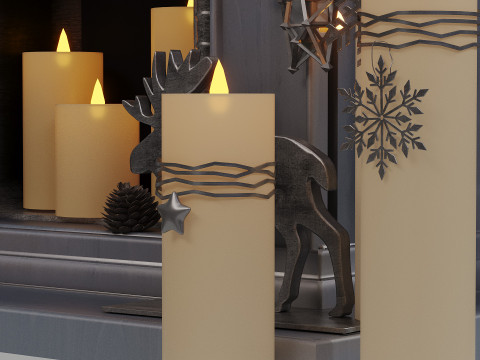New Year Decorative Set Modelo 3D