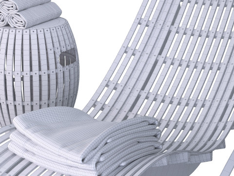 Swing Teak Stacking Chaise Longue 3D 模型