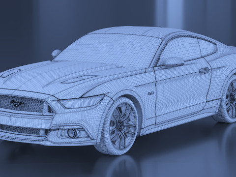 2015 Sedan Mustang 3D Model