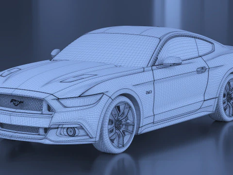 2015 Sedan Mustang 3D Model