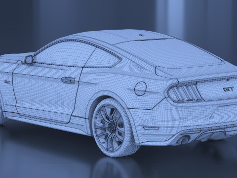 2015 Sedan Mustang 3D Model