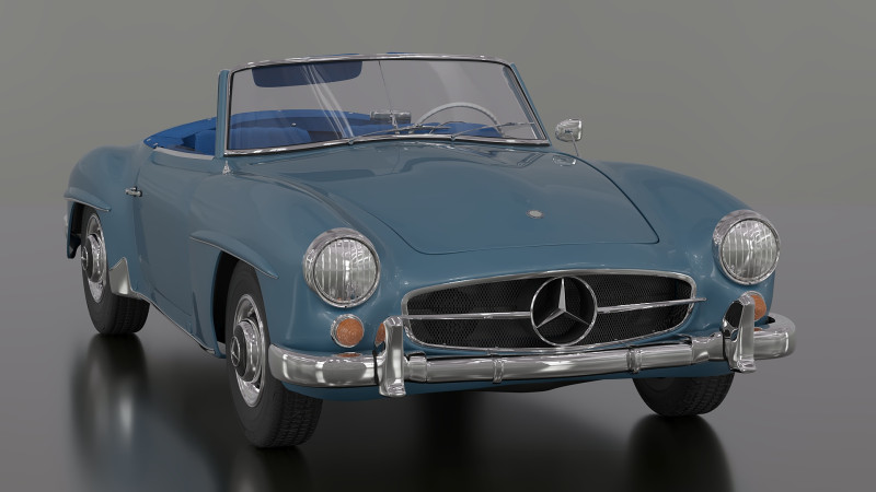 Mercedes-Benz 190 SL W 121 3D Модель .c4d .max .obj .3ds .fbx .stl .blend