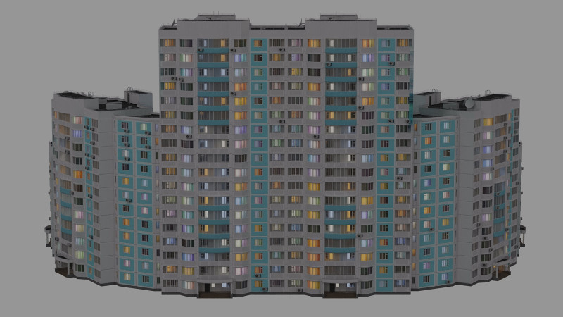 Building floors 6 sections Model 3D .c4d .max .obj .3ds .fbx .stl .blend 