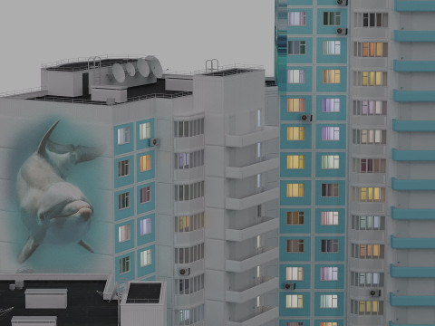 Building floors 6 sections Model 3D