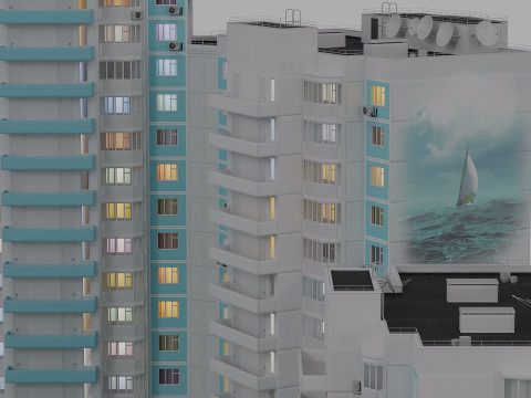 Building floors 6 sections Model 3D