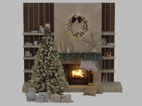 Christmas tree with fireplace 3Dモデル
