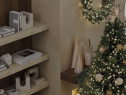 Christmas tree with fireplace Model 3D
