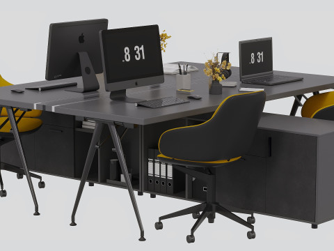 Employee Set Office Furniture Modelo 3D