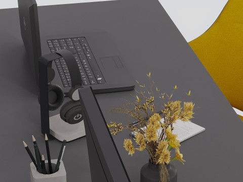 Employee Set Office Furniture Modelo 3D