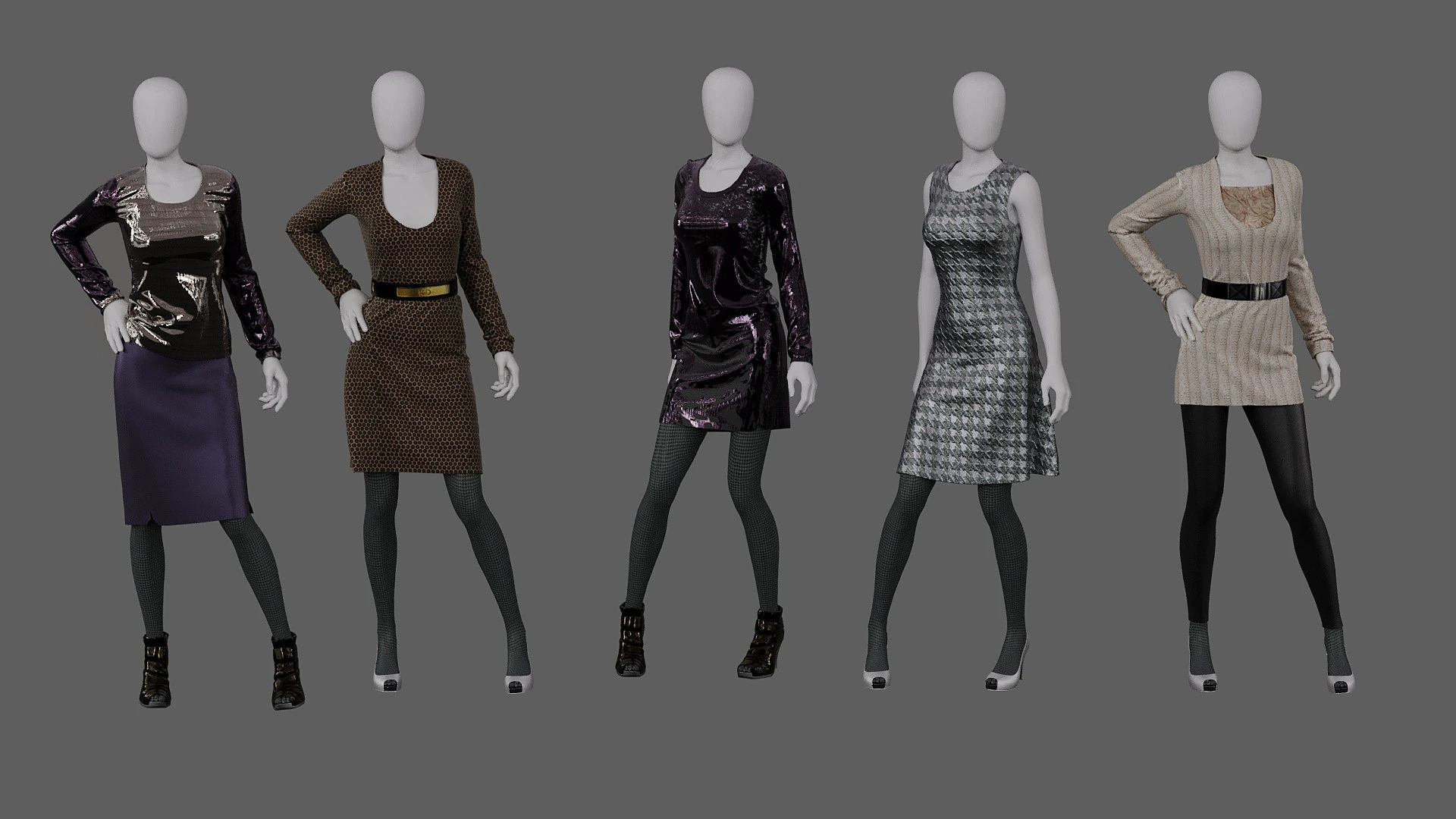 Female mannequins 3D Model .c4d .max .obj .3ds .fbx .stl .blend