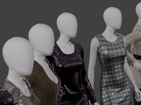Female mannequins 3D Model