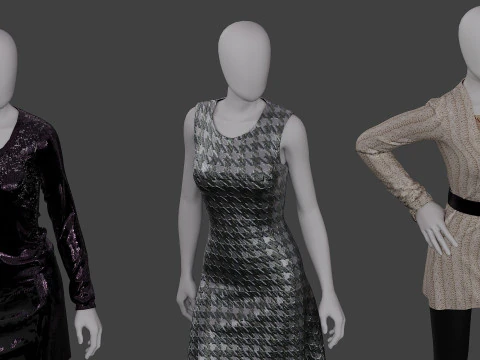 Female mannequins 3D Model