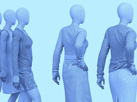 Female mannequins 3D Model