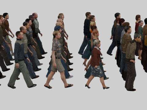 People for the crowd and background Modelo 3D