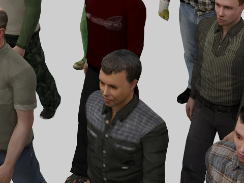 People for the crowd and background 3D Model