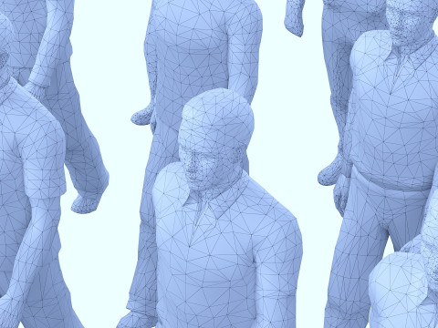 People for the crowd and background Modelo 3D