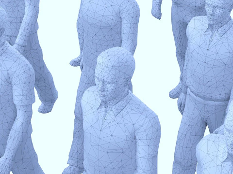 People for the crowd and background 3D Model