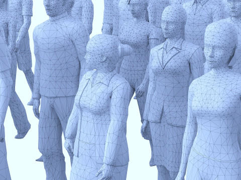 People for the crowd and background Modelo 3D