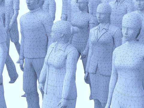 People for the crowd and background 3D Model