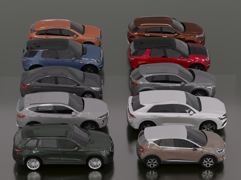 Auto 10-piece set low 3D Модель