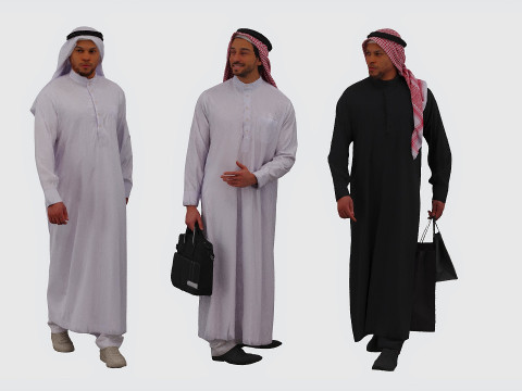 Arab men x3 3D Модель