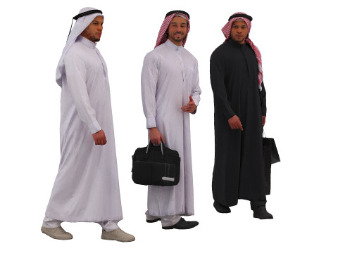 Arab men x3 Modello 3D