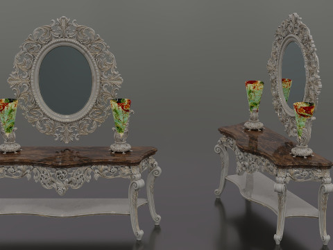 Decorative table and mirror 3Dモデル