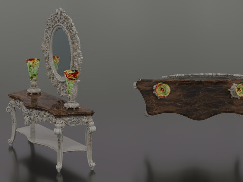 Decorative table and mirror 3D मॉडल