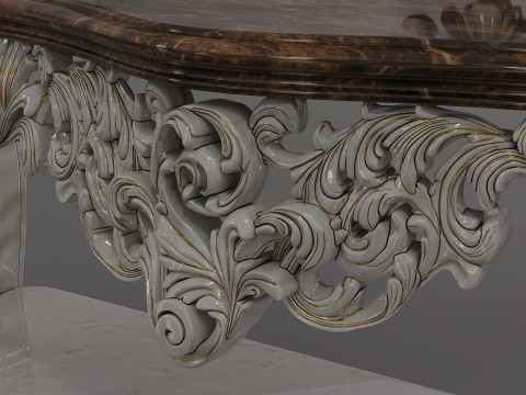 Decorative table and mirror 3D मॉडल