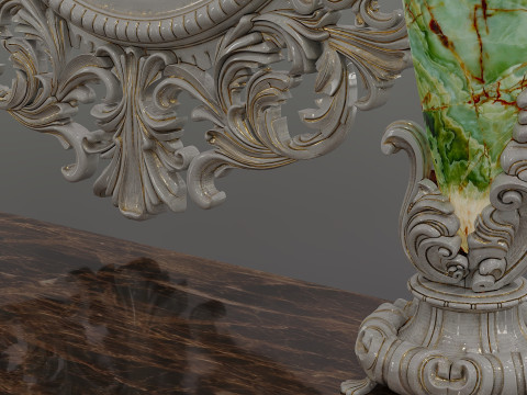 Decorative table and mirror 3D मॉडल