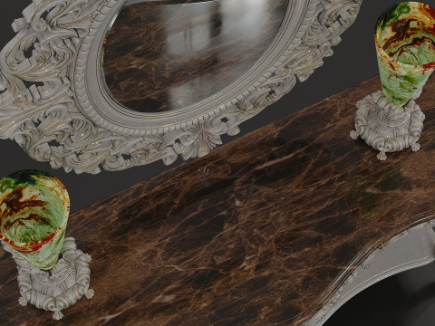 Decorative table and mirror 3D मॉडल