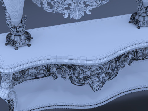 Decorative table and mirror 3D मॉडल