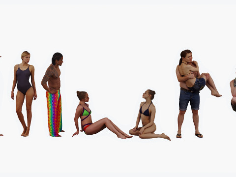 People on the beach 3Dモデル