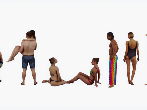 People on the beach 3D Model