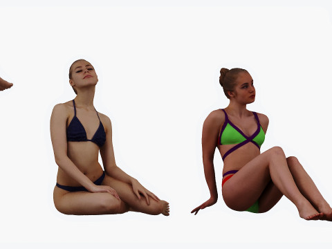 People on the beach 3D Model