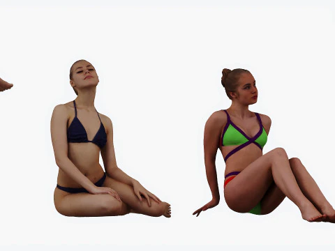 People on the beach 3D Model
