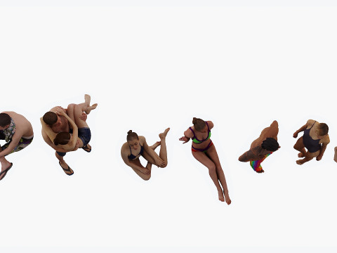 People on the beach 3D Model