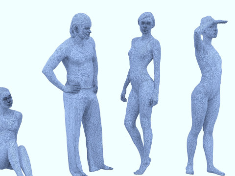 People on the beach 3D Model