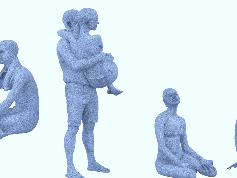 People on the beach 3D Model