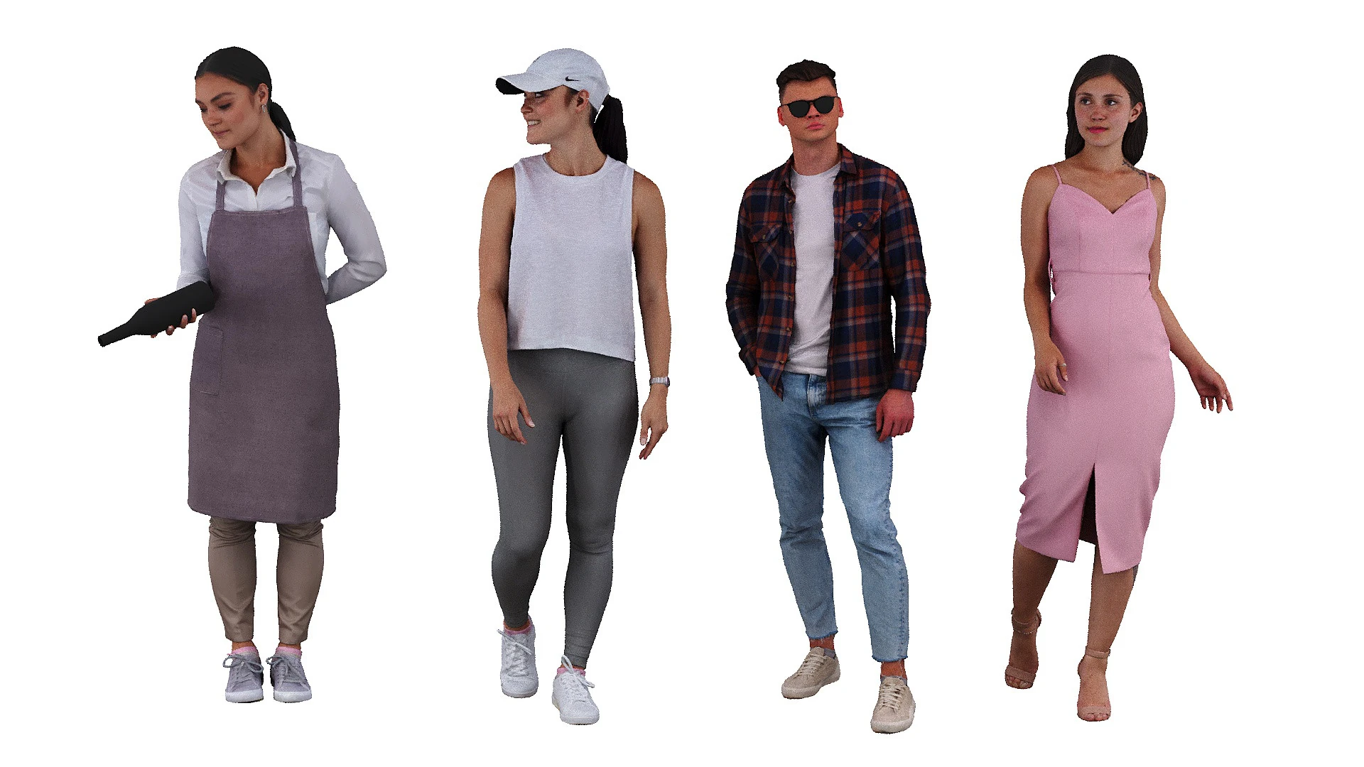 People set x4 3D Model .c4d .max .obj .3ds .fbx .stl .blend 