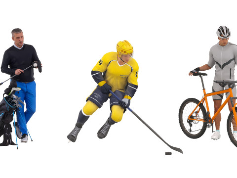 Sportsmen set x3 3D Model