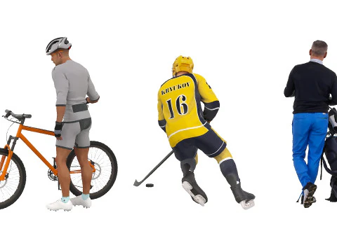 Sportsmen set x3 3D Model