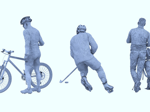 Sportsmen set x3 Modelo 3D