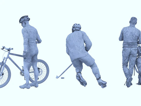 Sportsmen set x3 3D Model