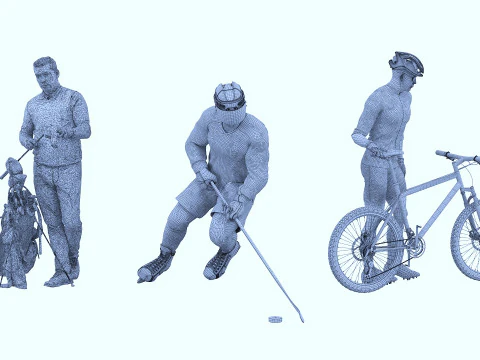 Sportsmen set x3 3D Model