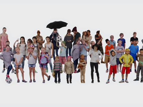 3Dset People Children 3D Model