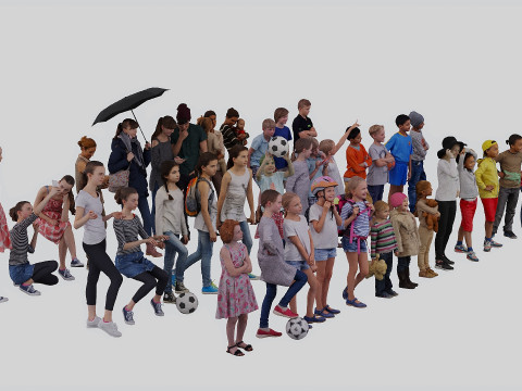 3Dset People Children 3D Model
