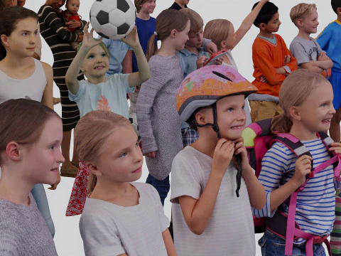 3Dset People Children 3D Model