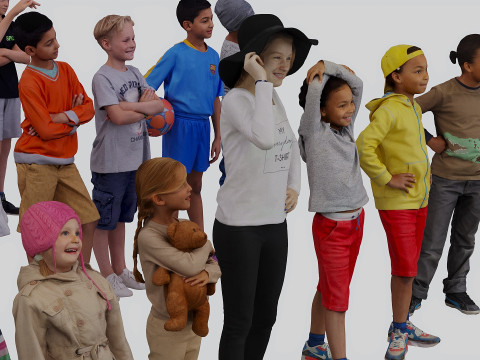 3Dset People Children 3D Model